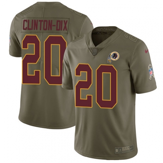 Men's Nike Washington Redskins 20 Ha Clinton-Dix Limited Olive 2017 Salute to Service NFL Jersey