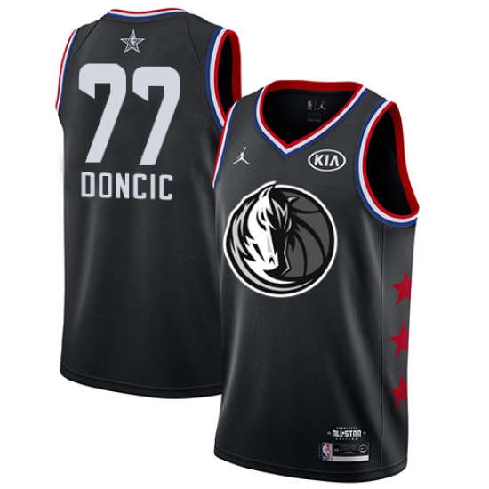 Men's Nike Dallas Mavericks 77 Luka Doncic Black Basketball Jordan Swingman 2019 All-Star Game Jersey