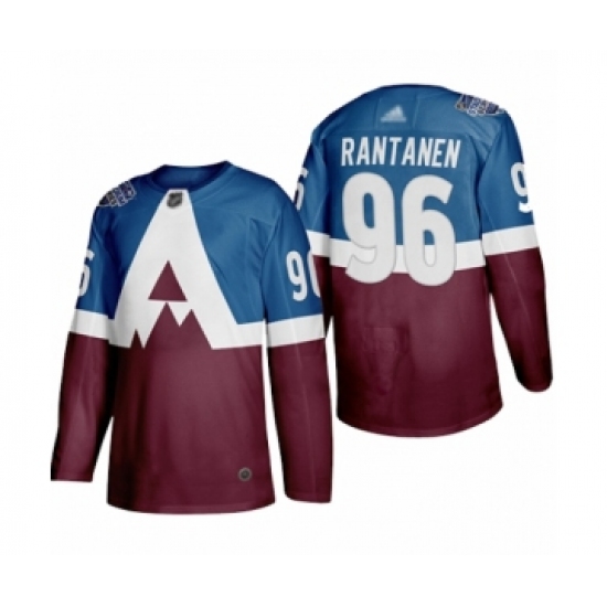 Women's Colorado Avalanche 96 Mikko Rantanen Authentic Burgundy Blue 2020 Stadium Series Hockey Jersey