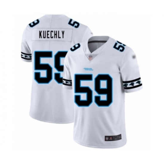 Men's Carolina Panthers 59 Luke Kuechly White Team Logo Fashion Limited Football Jersey