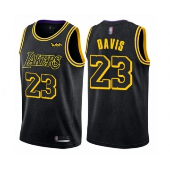 Men's Los Angeles Lakers 23 Anthony Davis Authentic Black City Edition Basketball Jersey