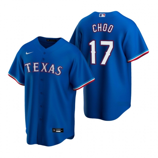 Men's Nike Texas Rangers 17 Shin-Soo Choo Royal Alternate Stitched Baseball Jersey