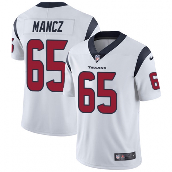 Youth Nike Houston Texans 65 Greg Mancz Elite White NFL Jersey