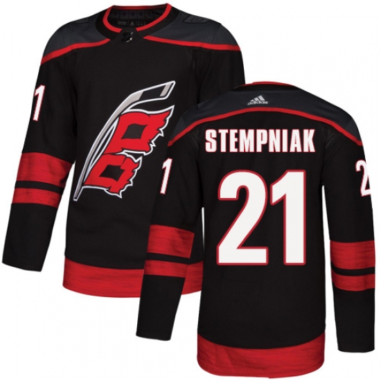 Men's Adidas Carolina Hurricanes 21 Lee Stempniak Premier Black Alternate NHL Jersey