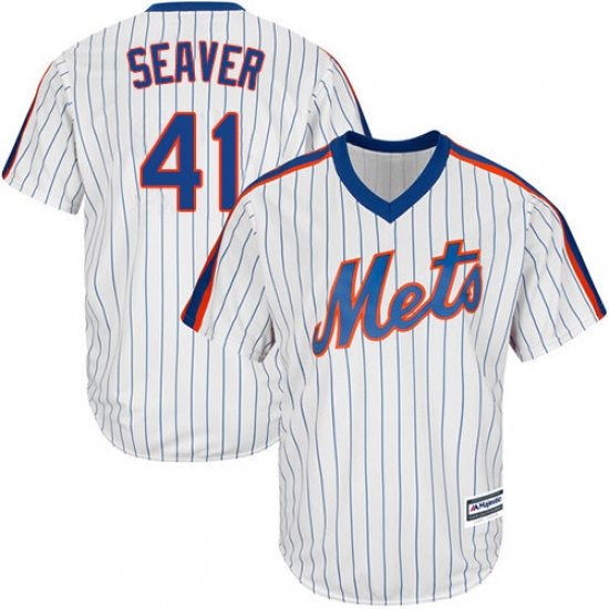 Men's Majestic New York Mets 41 Tom Seaver Replica White Alternate Cool Base MLB Jersey