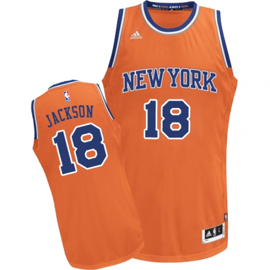 Men's Adidas New York Knicks 18 Phil Jackson Swingman Orange Alternate NBA Jersey