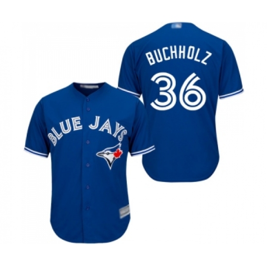 Youth Toronto Blue Jays 36 Clay Buchholz Replica Blue Alternate Baseball Jersey