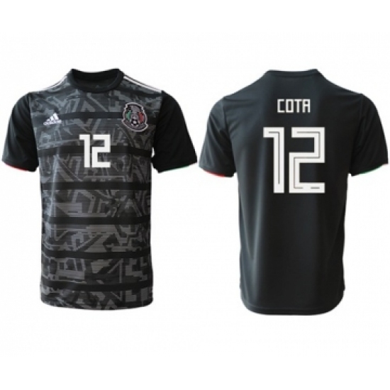 Mexico 12 Cota Black Soccer Country Jersey