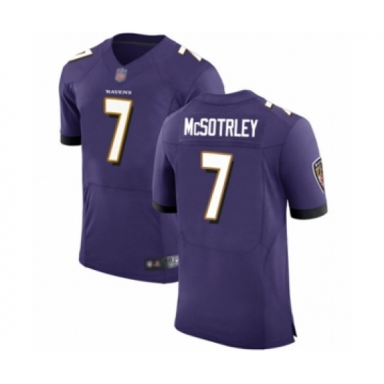 Men's Baltimore Ravens 7 Trace McSorley Purple Team Color Vapor Untouchable Elite Player Football Jersey