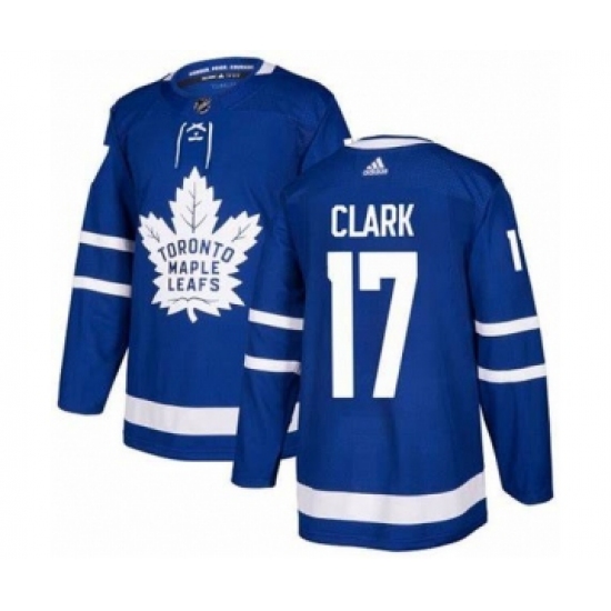 Adidas Maple Leafs 17 Wendel Clark Blue Home Authentic Stitched NHL Jersey