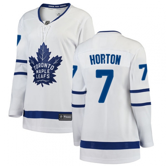 Women's Toronto Maple Leafs 7 Tim Horton Authentic White Away Fanatics Branded Breakaway NHL Jersey