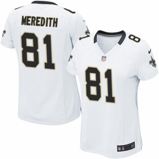 Women's Nike New Orleans Saints 81 Cameron Meredith Game White NFL Jersey