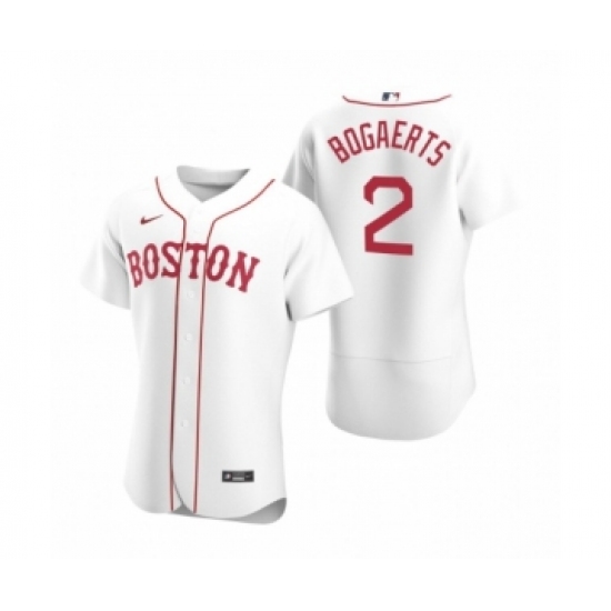 Men's Boston Red Sox 2 Xander Bogaerts Nike White Authentic 2020 Alternate Jersey