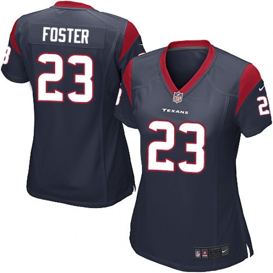 Women's Nike Houston Texans 23 Arian Foster Game Navy Blue Team Color NFL Jersey