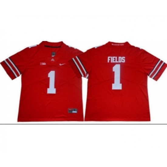 Ohio State Buckeyes 1 Justin Fields Limited College Football Red Jersey