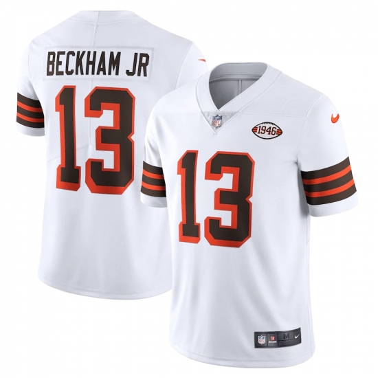 Men's Cleveland Browns 13 Odell Beckham Jr. Nike White 1946 Collection Alternate Vapor Limited Jersey