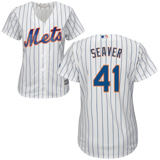 Women's Majestic New York Mets 41 Tom Seaver Authentic White Home Cool Base MLB Jersey