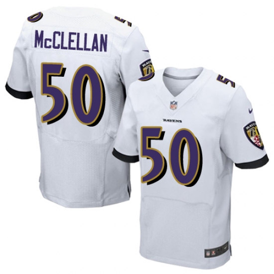 Men's Nike Baltimore Ravens 50 Albert McClellan Elite White NFL Jersey