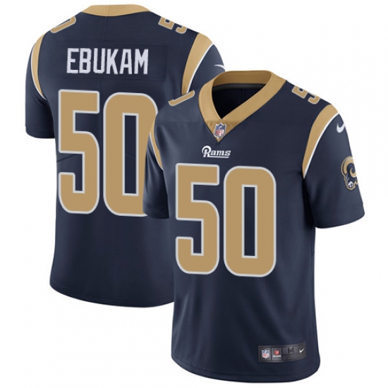 Men's Nike Los Angeles Rams 50 Samson Ebukam Navy Blue Team Color Vapor Untouchable Limited Player NFL Jersey