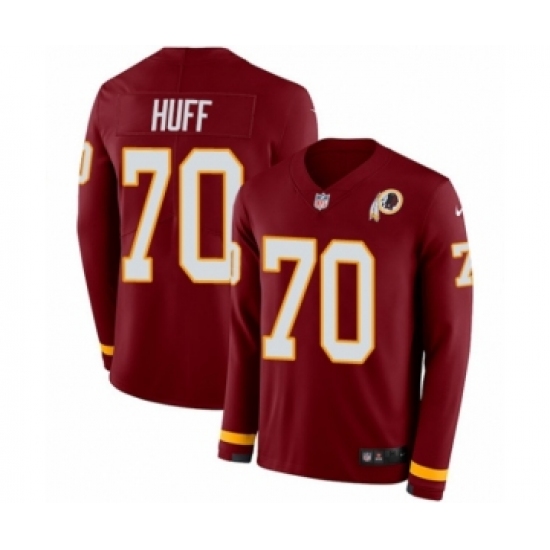 Youth Nike Washington Redskins 70 Sam Huff Limited Burgundy Therma Long Sleeve NFL Jersey