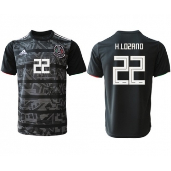 Mexico 22 H.Lozano Black Soccer Country Jersey