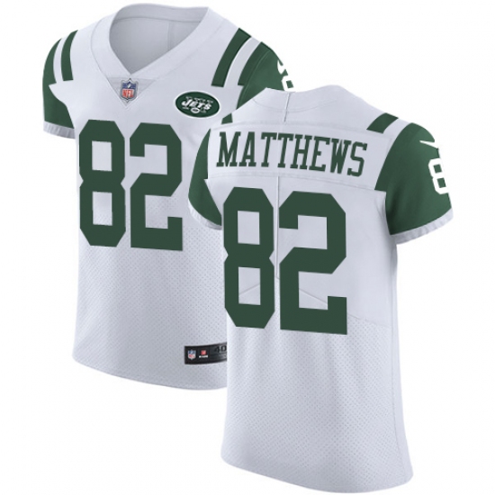 Men's Nike New York Jets 82 Rishard Matthews White Vapor Untouchable Elite Player NFL Jersey