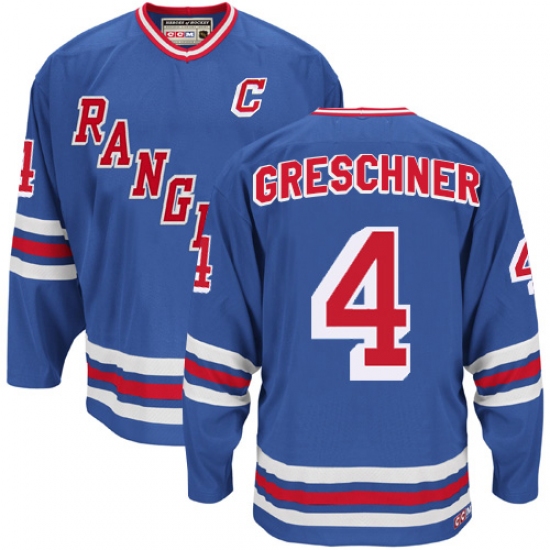 Men's CCM New York Rangers 4 Ron Greschner Premier Royal Blue Heroes of Hockey Alumni Throwback NHL Jersey