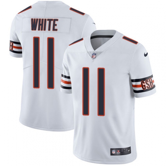Men's Nike Chicago Bears 11 Kevin White White Vapor Untouchable Limited Player NFL Jersey