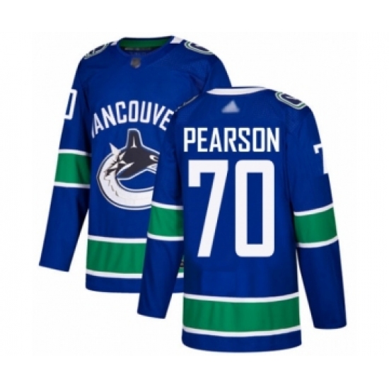 Men's Vancouver Canucks 70 Tanner Pearson Authentic Blue Home Hockey Jersey