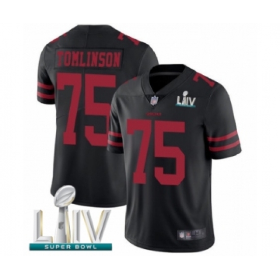 Youth San Francisco 49ers 75 Laken Tomlinson Black Vapor Untouchable Limited Player Super Bowl LIV Bound Football Jersey