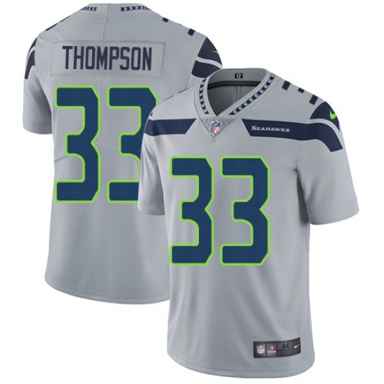 Youth Nike Seattle Seahawks 33 Tedric Thompson Grey Alternate Vapor Untouchable Limited Player NFL Jersey