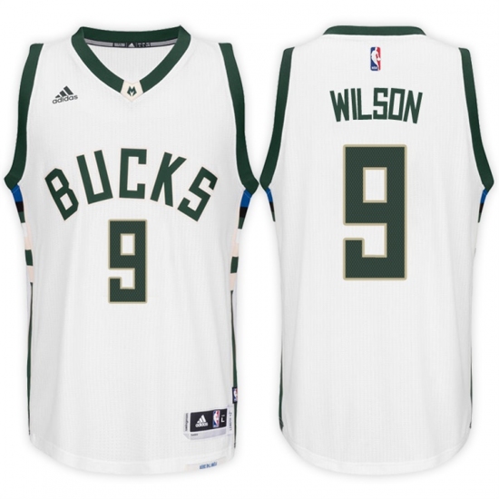 Milwaukee Bucks 9 D JWilson Home White New Swingman Stitched NBA Jersey