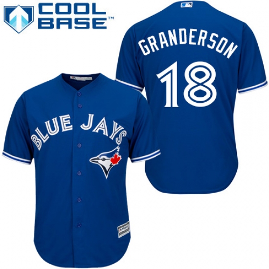 Youth Majestic Toronto Blue Jays 18 Curtis Granderson Authentic Blue Alternate MLB Jersey