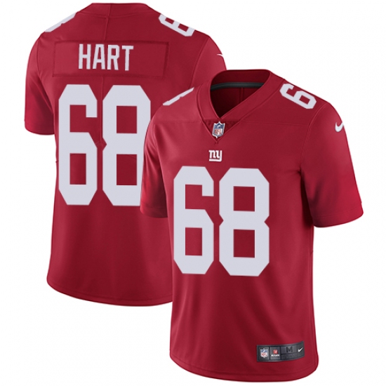 Men's Nike New York Giants 68 Bobby Hart Red Alternate Vapor Untouchable Limited Player NFL Jersey