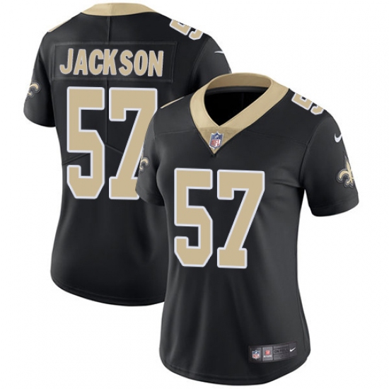 Women's Nike New Orleans Saints 57 Rickey Jackson Black Team Color Vapor Untouchable Limited Player NFL Jersey