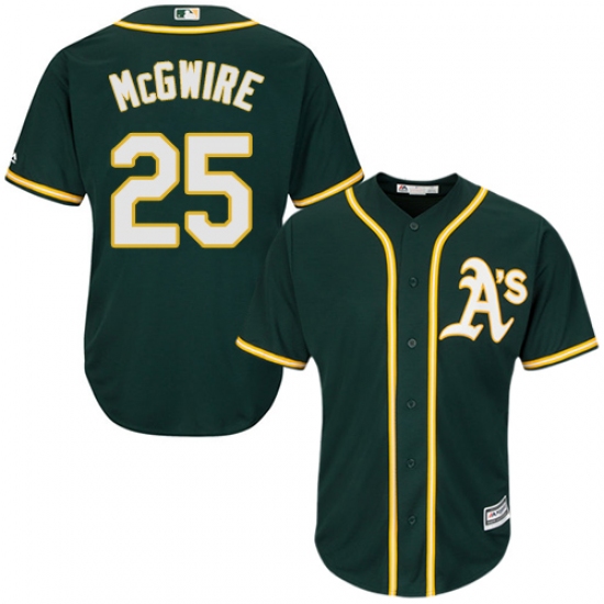 Men's Majestic Oakland Athletics 25 Mark McGwire Replica Green Alternate 1 Cool Base MLB Jersey