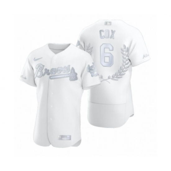 Women Bobby Cox 6 Atlanta Braves White Awards Collection Retirement Jersey