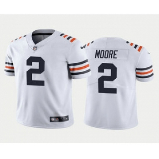 Men's Chicago Bears 2 DJ Moore White Limited Stitched Football Jersey