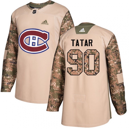 Youth Adidas Montreal Canadiens 90 Tomas Tatar Authentic Camo Veterans Day Practice NHL Jersey