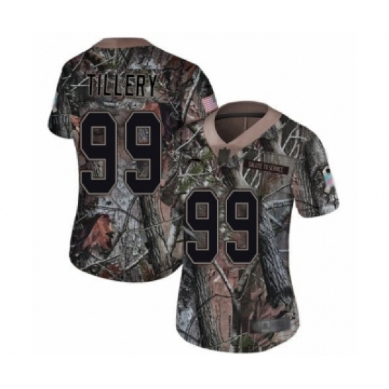 Women's Los Angeles Chargers 99 Jerry Tillery Limited Camo Rush Realtree Football Jersey