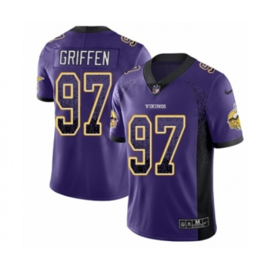 Youth Nike Minnesota Vikings 97 Everson Griffen Limited Purple Rush Drift Fashion NFL Jersey