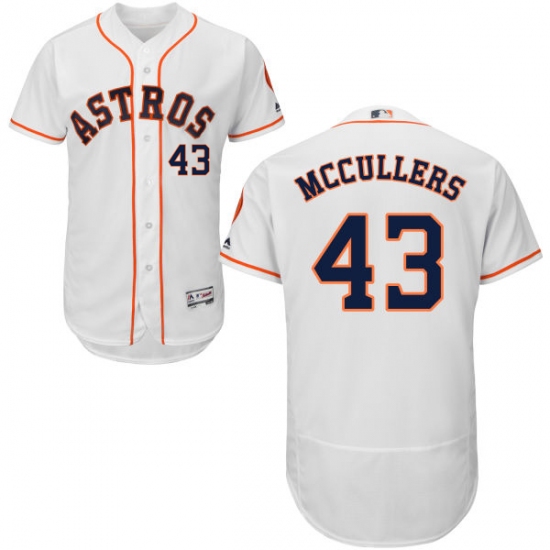 Men's Majestic Houston Astros 43 Lance McCullers White Home Flex Base Authentic Collection MLB Jersey