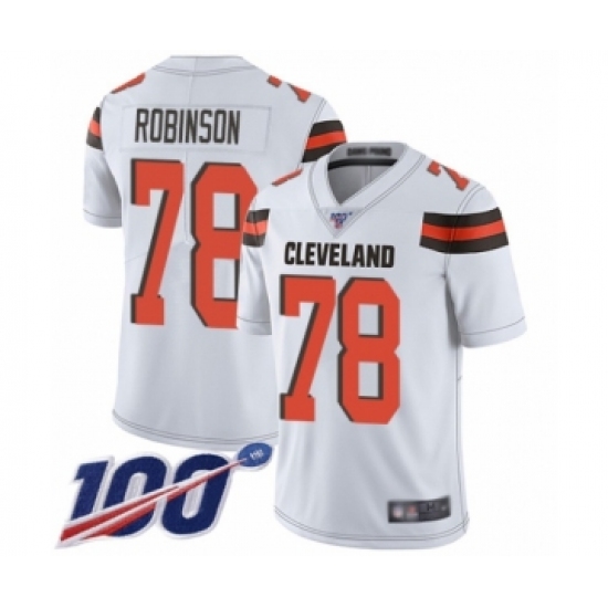 Youth Cleveland Browns 78 Greg Robinson White Vapor Untouchable Limited Player 100th Season Football Jersey