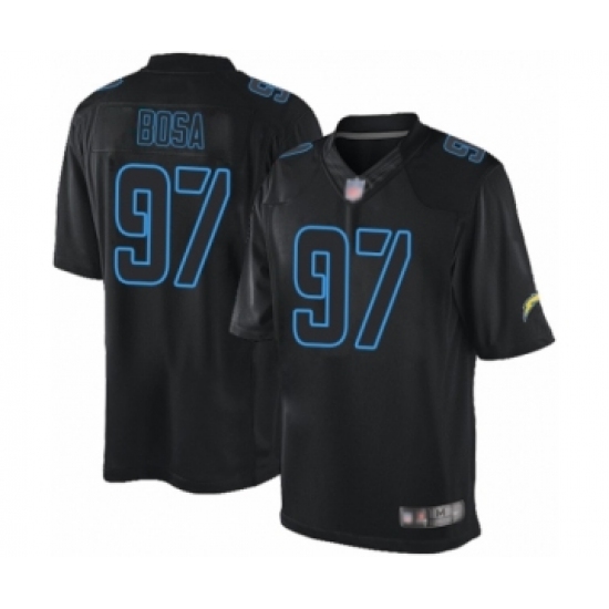 Men's Los Angeles Chargers 97 Joey Bosa Limited Black Rush Impact Football Jersey