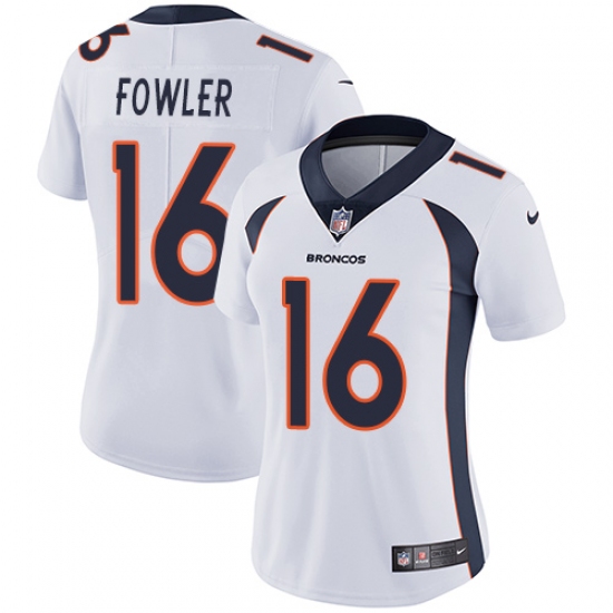 Women's Nike Denver Broncos 16 Bennie Fowler White Vapor Untouchable Limited Player NFL Jersey