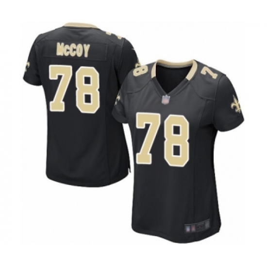 Women's New Orleans Saints 78 Erik McCoy Game Black Team Color Football Jersey