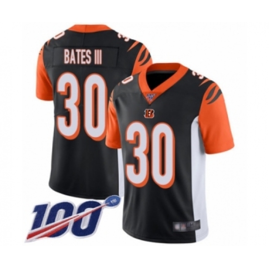 Men's Cincinnati Bengals 30 Jessie Bates III Black Team Color Vapor Untouchable Limited Player 100th Season Football Jersey