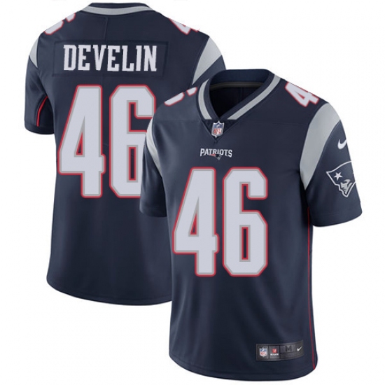 Youth Nike New England Patriots 46 James Develin Navy Blue Team Color Vapor Untouchable Limited Player NFL Jersey