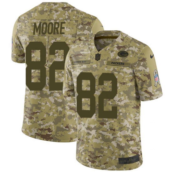 Men's Nike Green Bay Packers 82 J'Mon Moore Limited Camo 2018 Salute to Service NFL Jersey