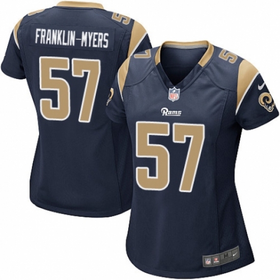 Women's Nike Los Angeles Rams 57 John Franklin-Myers Game Navy Blue Team Color NFL Jersey